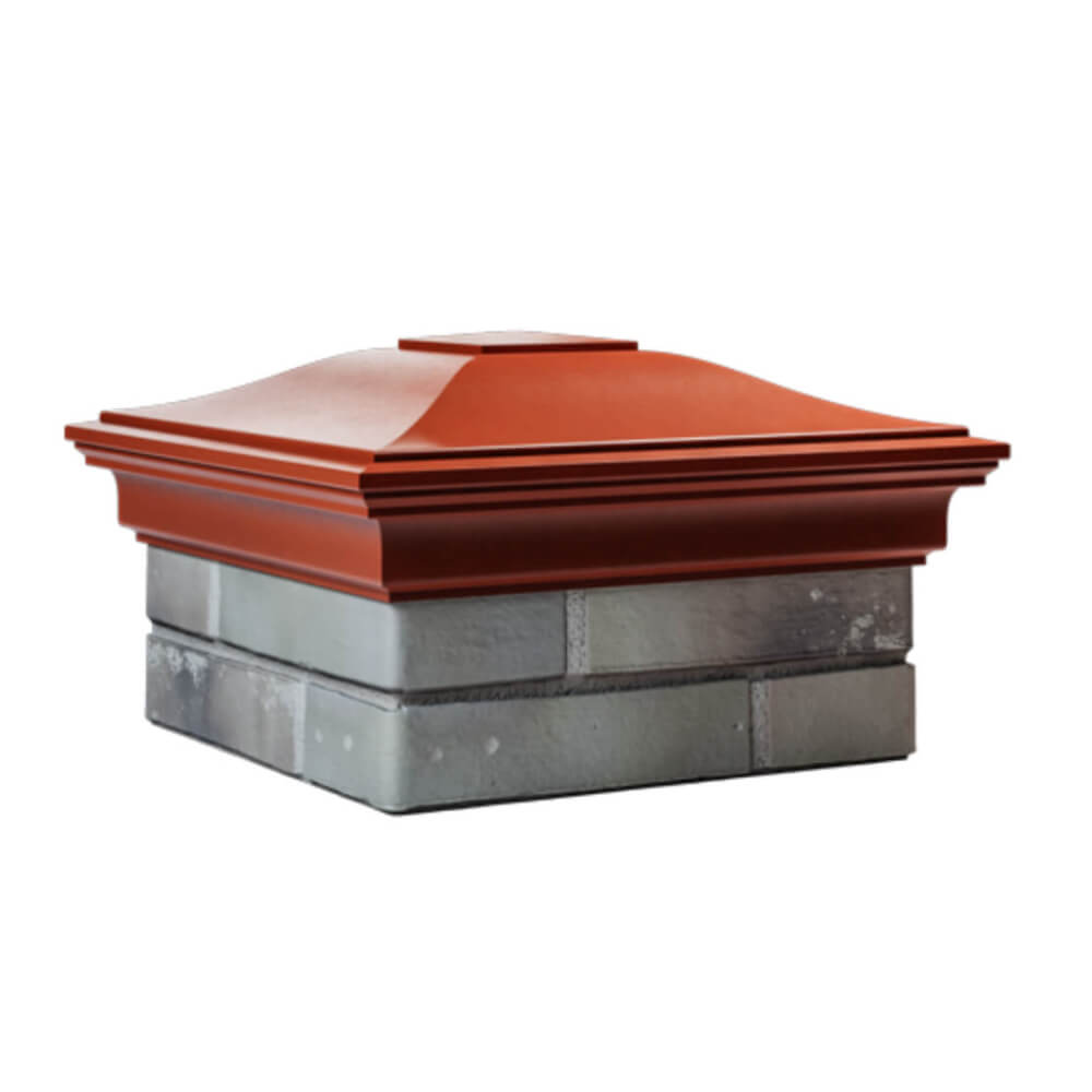 Колпак Zking Монблан Красный на столб 1.5х1.5 еврокирпича 0.7НФ (355х355мм) в Саяногорске фото