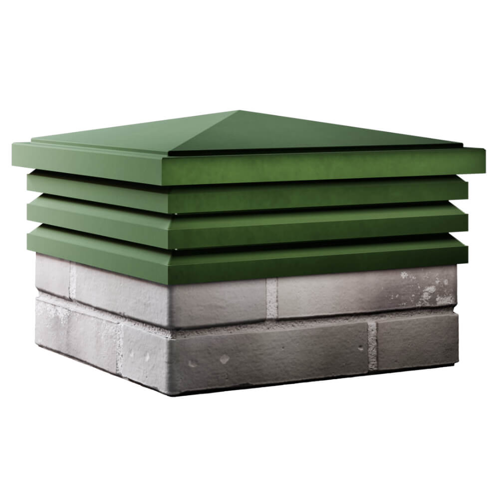 Колпак Zking Бона ХайТек Зеленый на столб 1.5х1.5 кирпича (385х385мм) в Саяногорске фото