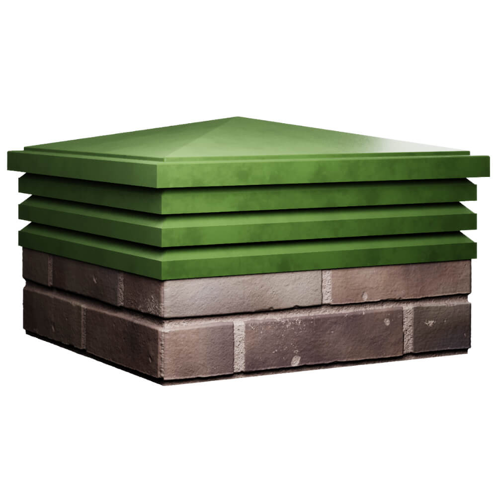 Колпак Zking Бона ХайТек Зеленый на столб 2х2 кирпича (513х513мм) в Саяногорске фото