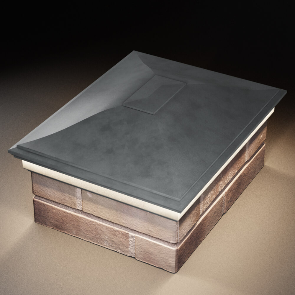 Колпак Zking Монблан Серый на столб 2х1.5 кирпича (515х385мм) c подсветкой в Саяногорске фото