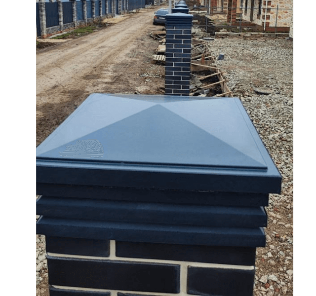 Колпак Zking Бона ХайТек Серый на столб 1.5х1.5 кирпича (385х385мм) в Саяногорске фото