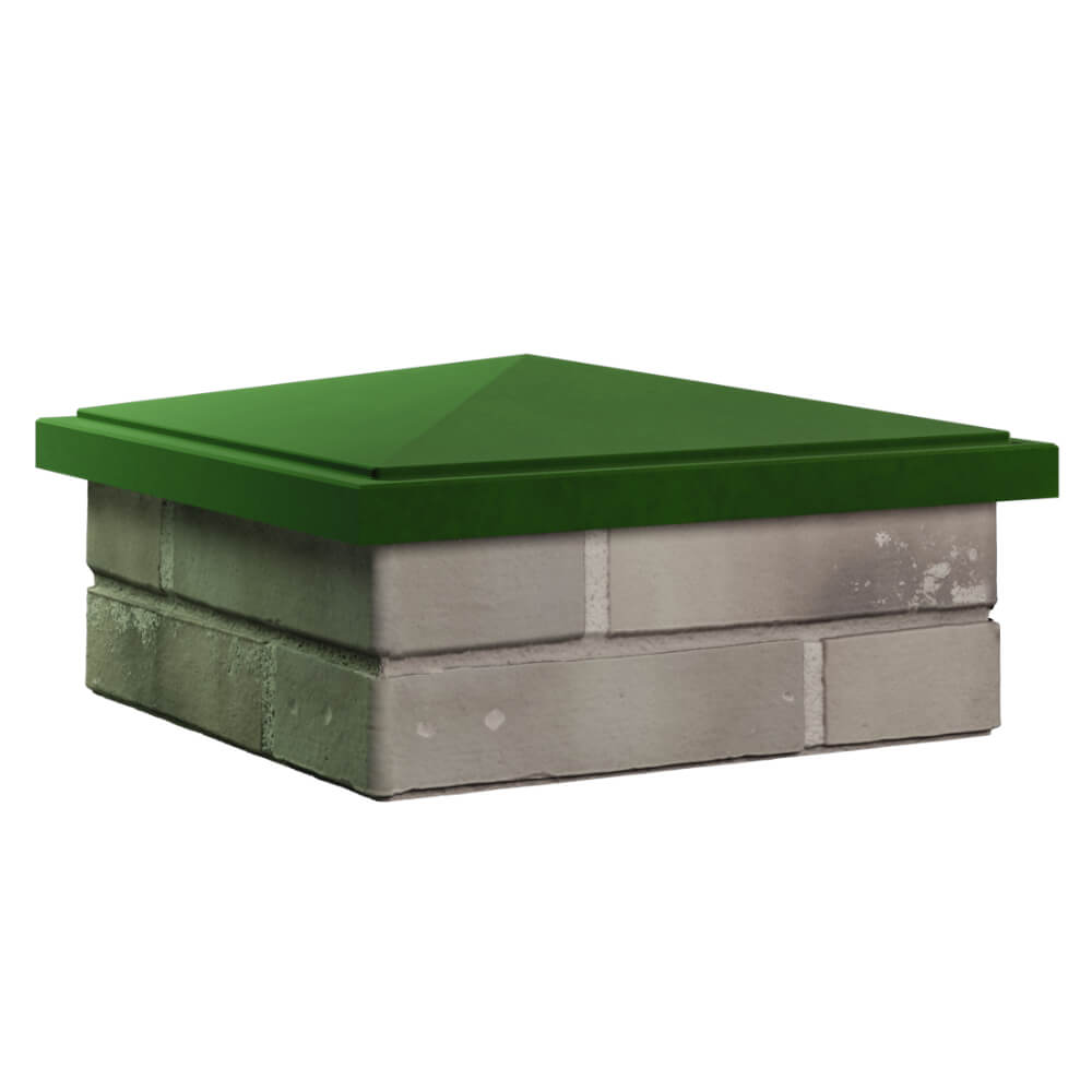 Колпак Zking БонаМоно Зеленый на столб 1.5х1.5 кирпича (385х385, 400х400мм) в Саяногорске фото