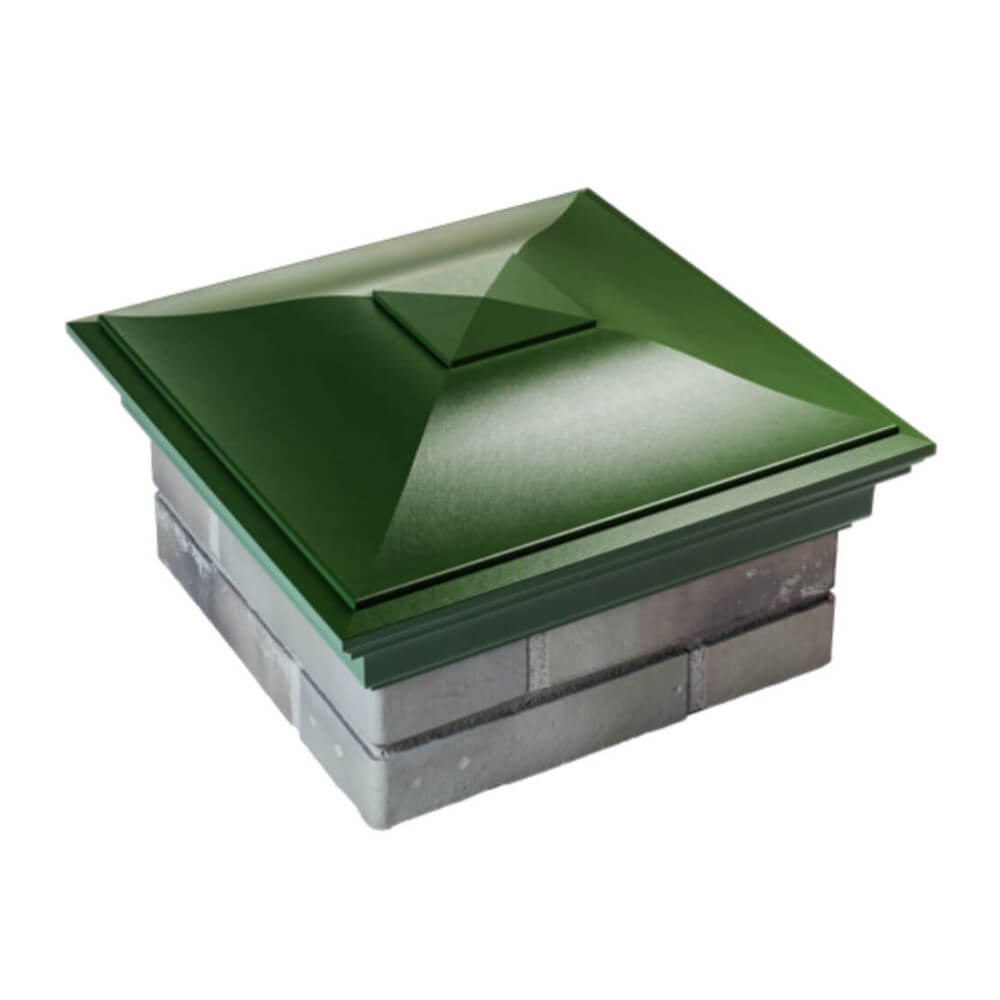 Колпак Zking Монблан Зеленый на столб 1.5х1.5 еврокирпича 0.7НФ (355х355мм) в Саяногорске фото