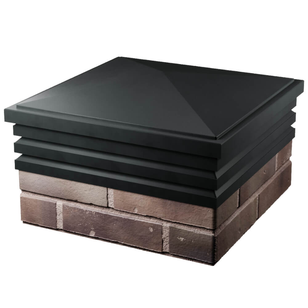 Колпак Zking Бона ХайТек Черный на столб 2х2 кирпича (513х513мм) в Саяногорске фото