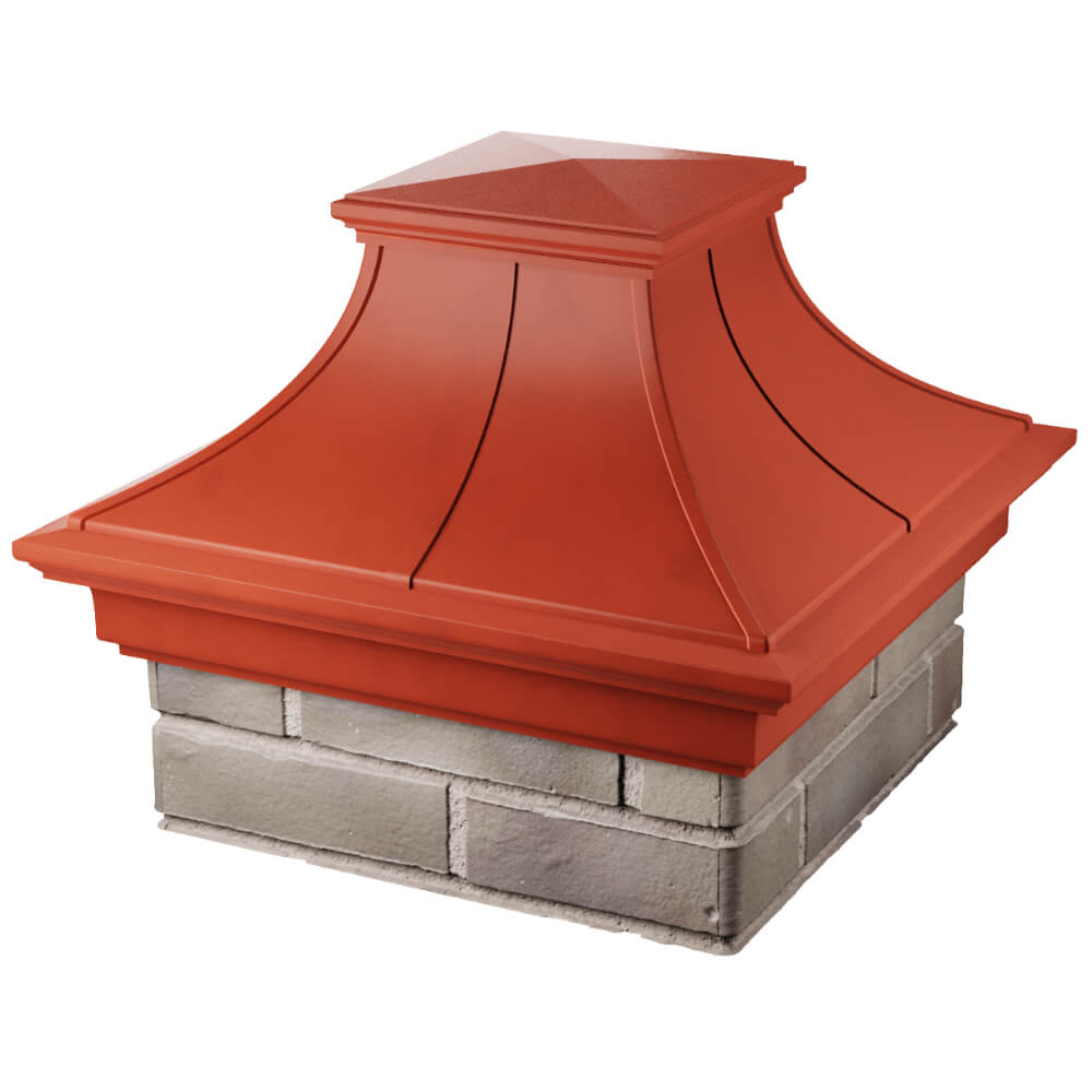 Колпак Zking Монблан Премиум Красный на столб 1.5х1.5 кирпича (385х385мм) в Саяногорске фото