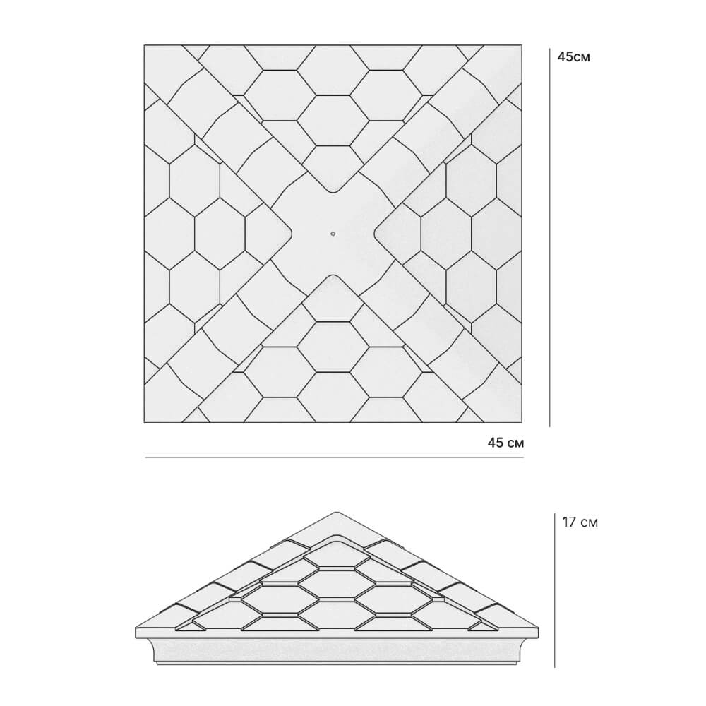 Колпак Zking Эверест Серый на столб 1.5х1.5 кирпича (390х390мм) в Саяногорске фото