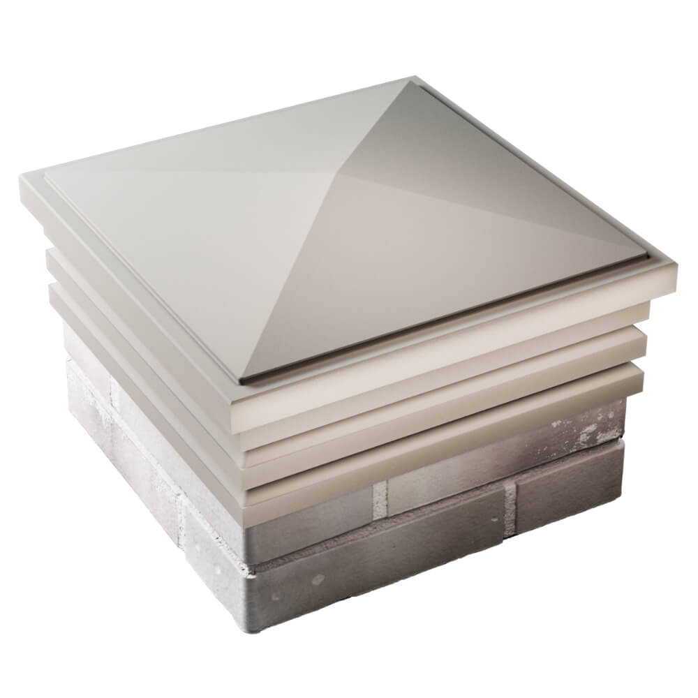 Колпак Zking Бона ХайТек Бежевый на столб 1.5х1.5 кирпича (385х385мм) в Саяногорске фото