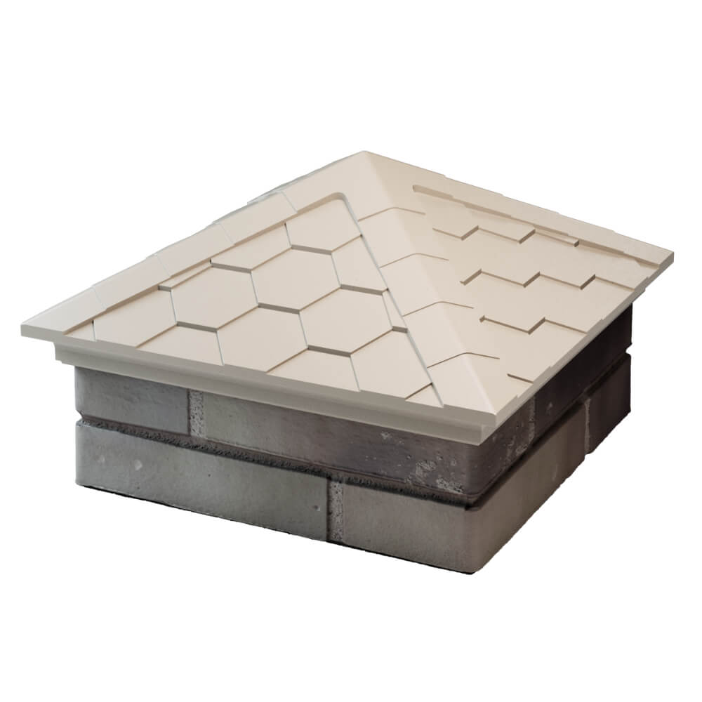 Колпак Zking Эверест Бежевый на столб 1.5х1.5 кирпича (390х390мм) в Саяногорске фото