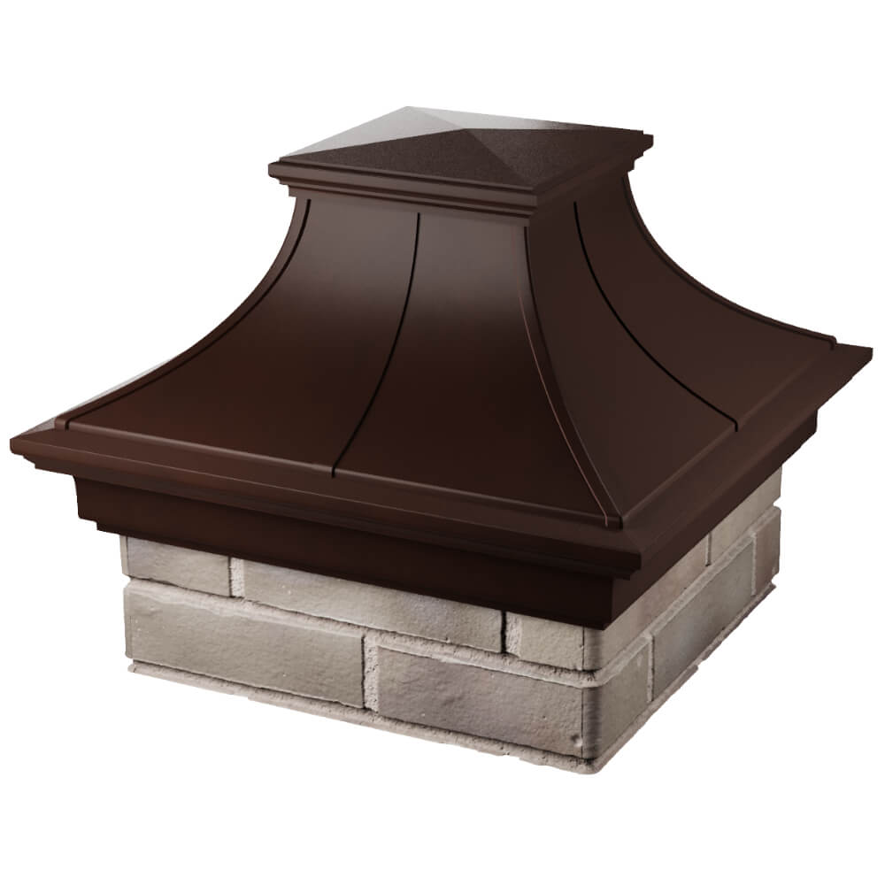 Колпак Zking Монблан Премиум Коричневый на столб 1.5х1.5 кирпича (385х385мм) в Саяногорске фото