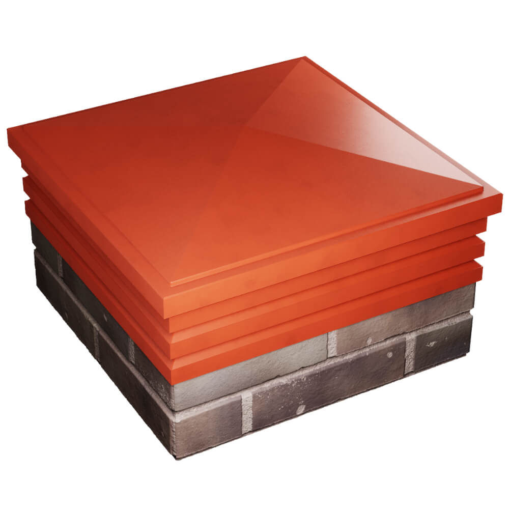 Колпак Zking Бона ХайТек Красный на столб 2х2 кирпича (513х513мм) в Саяногорске фото