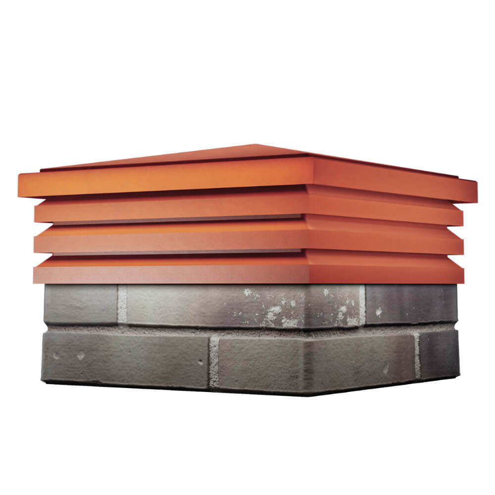 Колпак Zking Бона ХайТек Красный на столб 1.5х1.5 кирпича (385х385мм) в Саяногорске фото