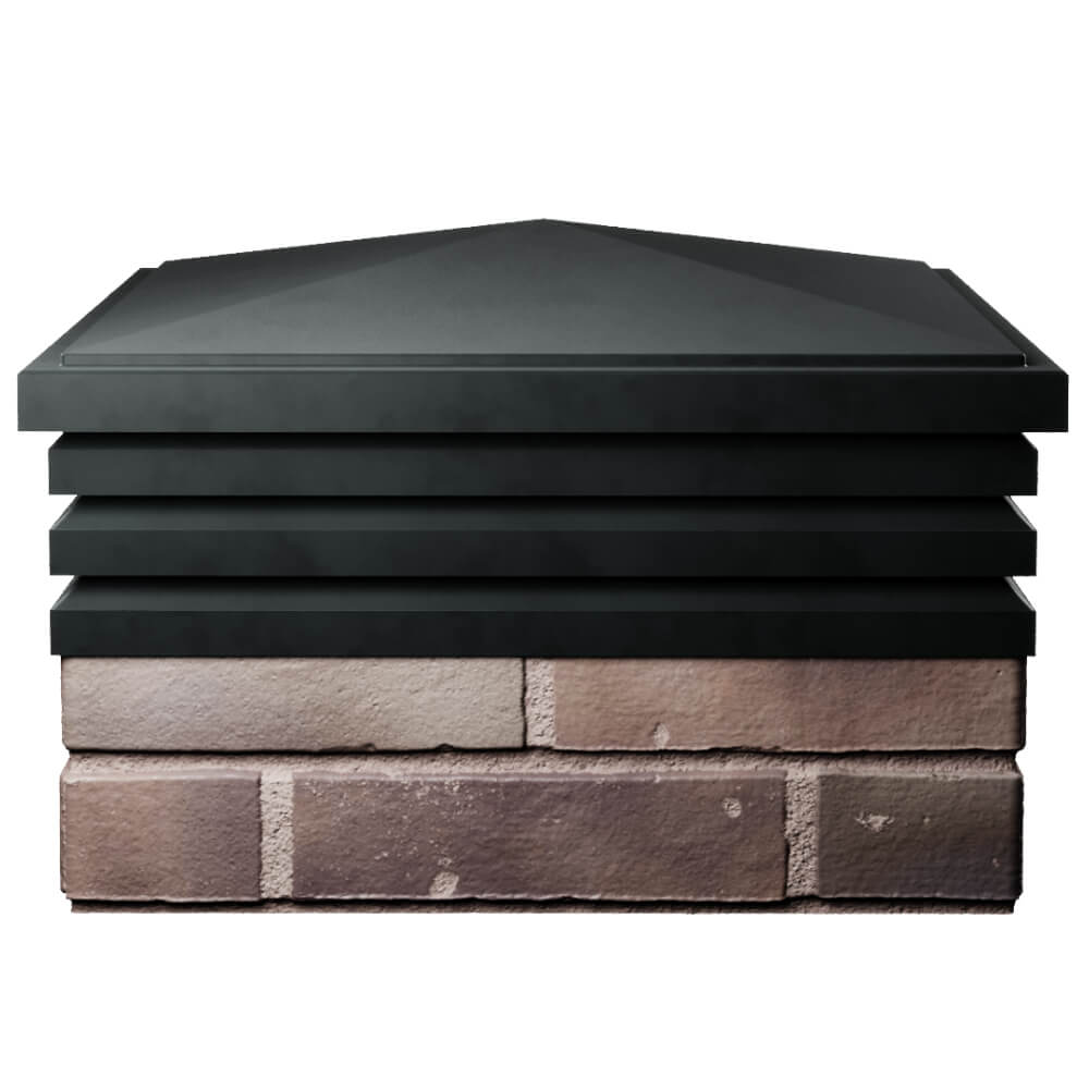 Колпак Zking Бона ХайТек Черный на столб 2х2 кирпича (513х513мм) Саяногорск фото