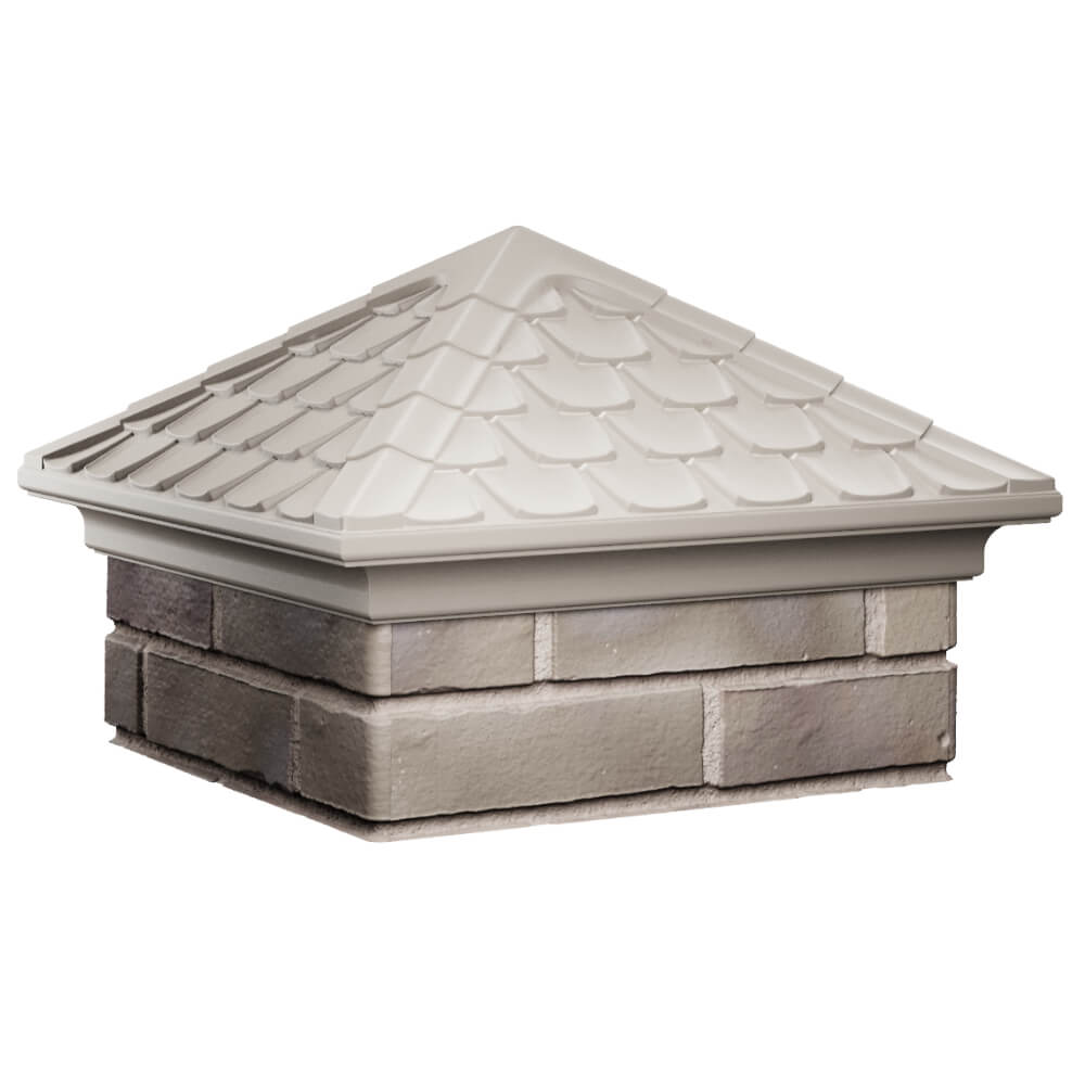 Колпак Zking Эльбрус Бежевый на столб 1.5х1.5 кирпича (385х385мм) в Саяногорске фото