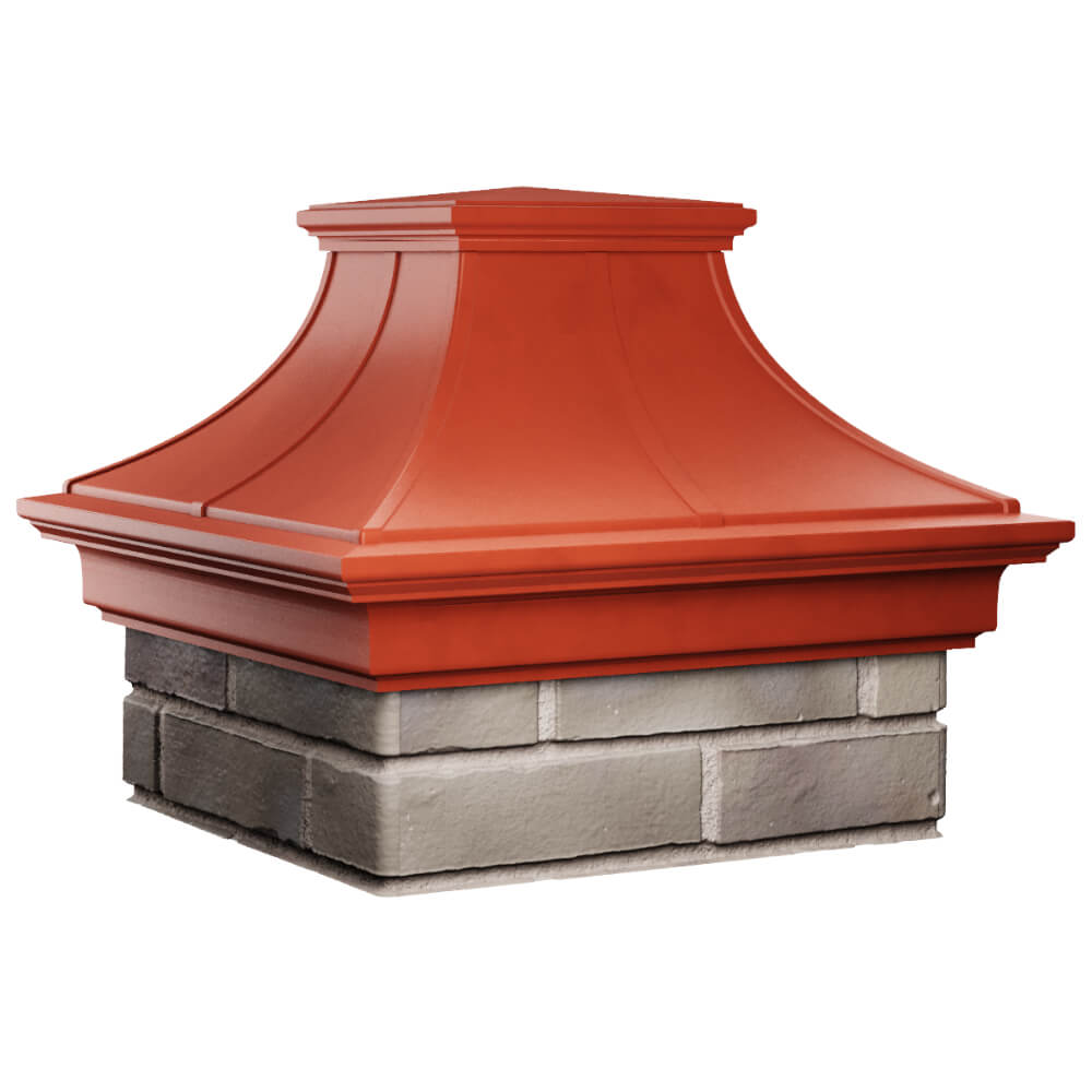Колпак Zking Монблан Премиум Красный на столб 1.5х1.5 кирпича (385х385мм) в Саяногорске фото