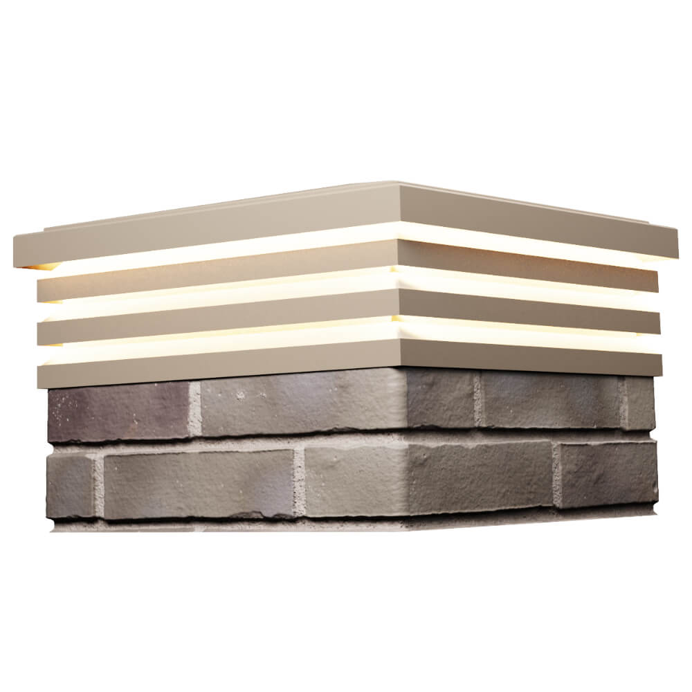 Колпак Zking Бона ХайТек Бежевый на столб 1.5х1.5 кирпича (385х385мм) с подсветкой в Саяногорске фото