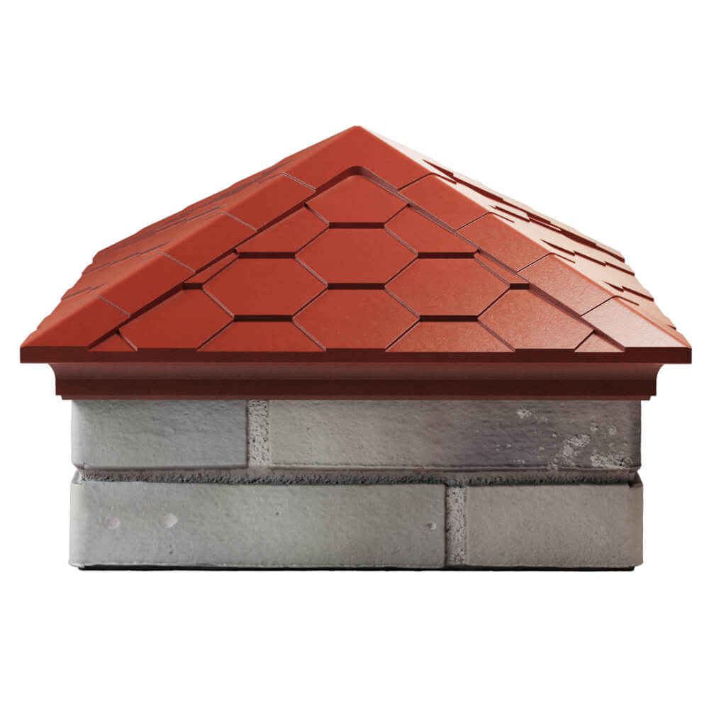 Колпак Zking Эверест Красный на столб 1.5х1.5 кирпича (390х390мм) Саяногорск фото