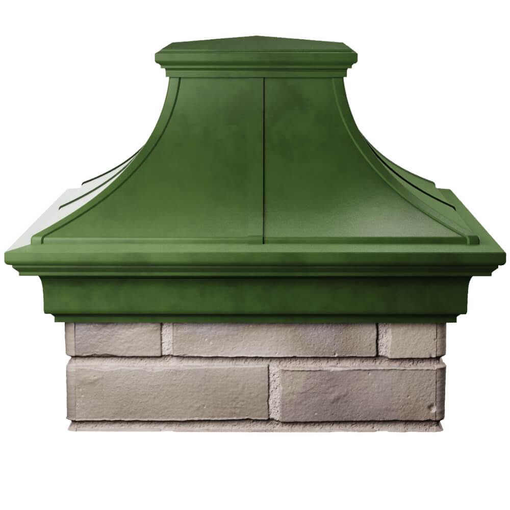 Колпак Zking Монблан Премиум Зеленый на столб 1.5х1.5 кирпича (385х385мм) Саяногорск фото