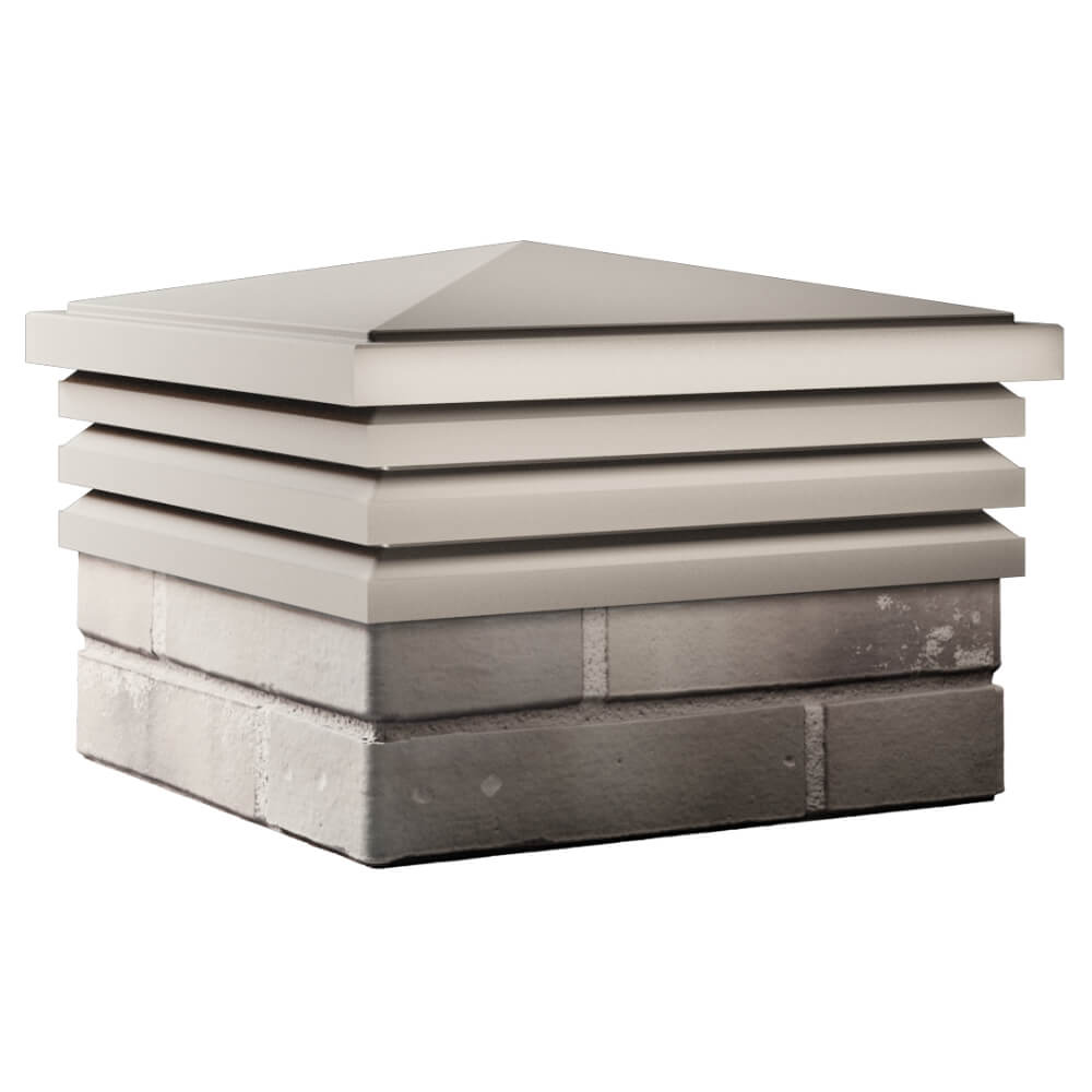 Колпак Zking Бона ХайТек Бежевый на столб 1.5х1.5 кирпича (385х385мм) в Саяногорске фото