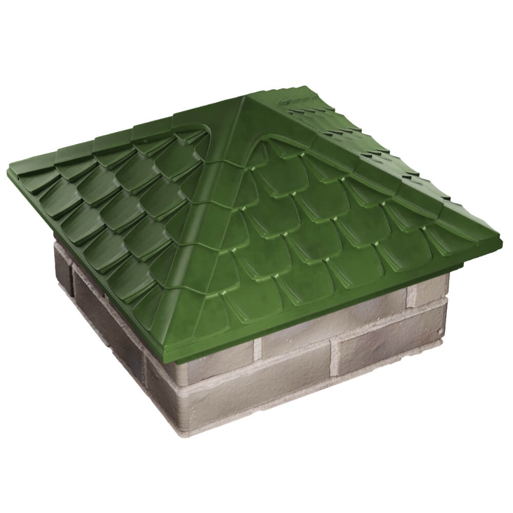 Колпак Zking Эльбрус Зеленый на столб 1.5х1.5 кирпича (385х385мм) в Саяногорске фото