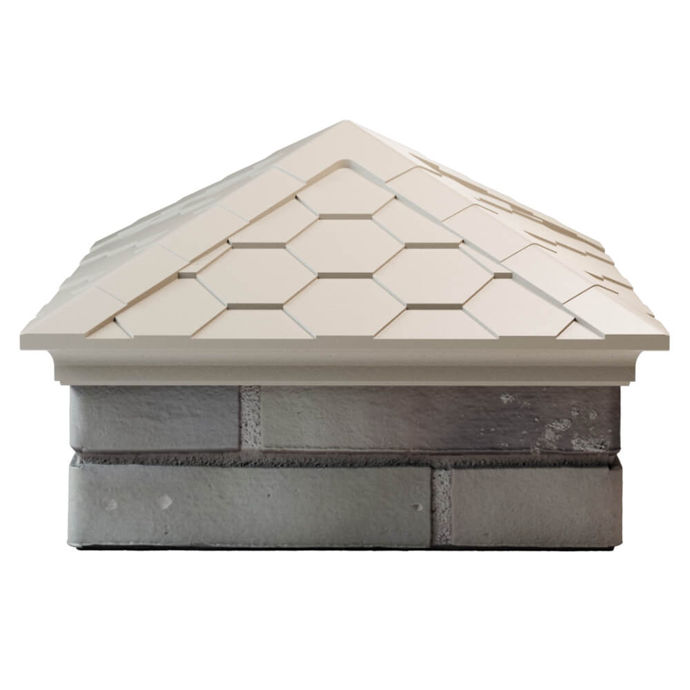 Колпак Zking Эверест Бежевый на столб 1.5х1.5 кирпича (390х390мм) Саяногорск фото