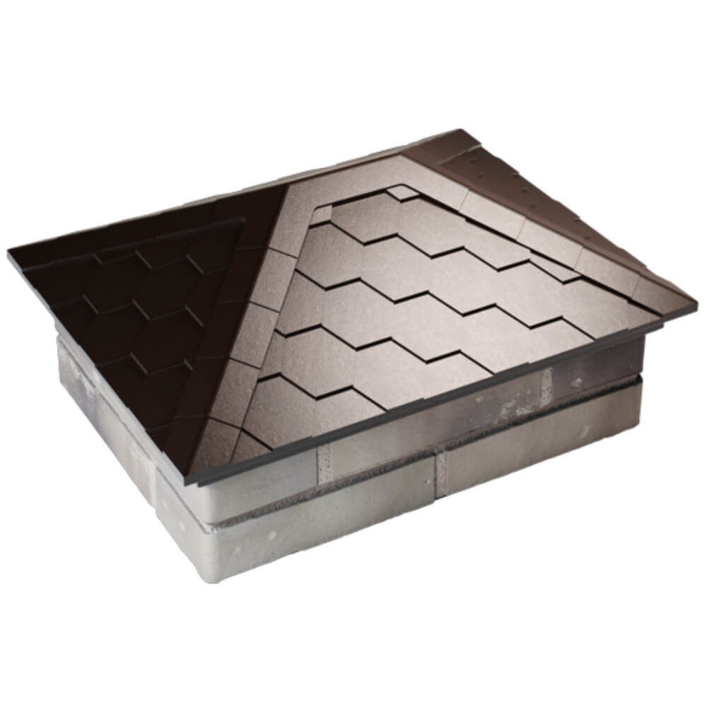 Колпак Zking Эверест Коричневый на столб 2х1.5 кирпича (520х390мм) Саяногорск фото