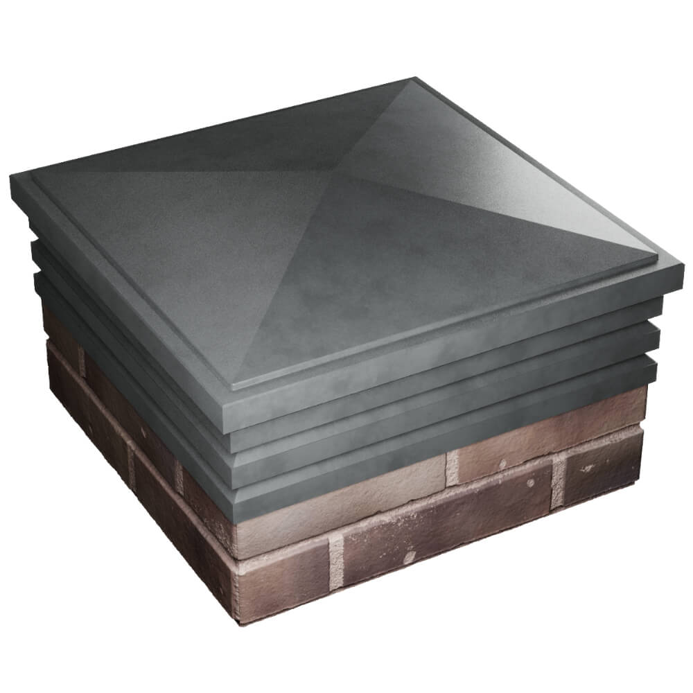 Колпак Zking Бона ХайТек Серый на столб 2х2 кирпича (513х513мм) в Саяногорске фото