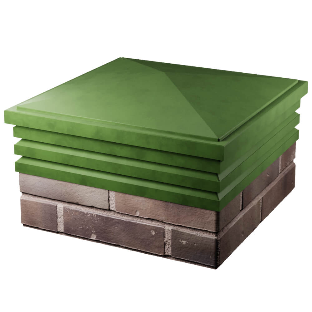 Колпак Zking Бона ХайТек Зеленый на столб 2х2 кирпича (513х513мм) в Саяногорске фото