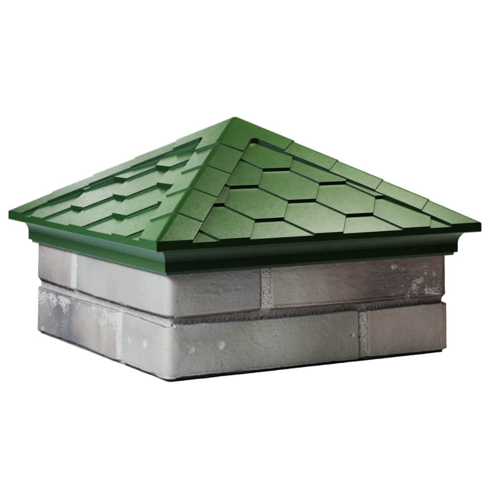 Колпак Zking Эверест Зеленый на столб 1.5х1.5 кирпича (390х390мм) в Саяногорске фото