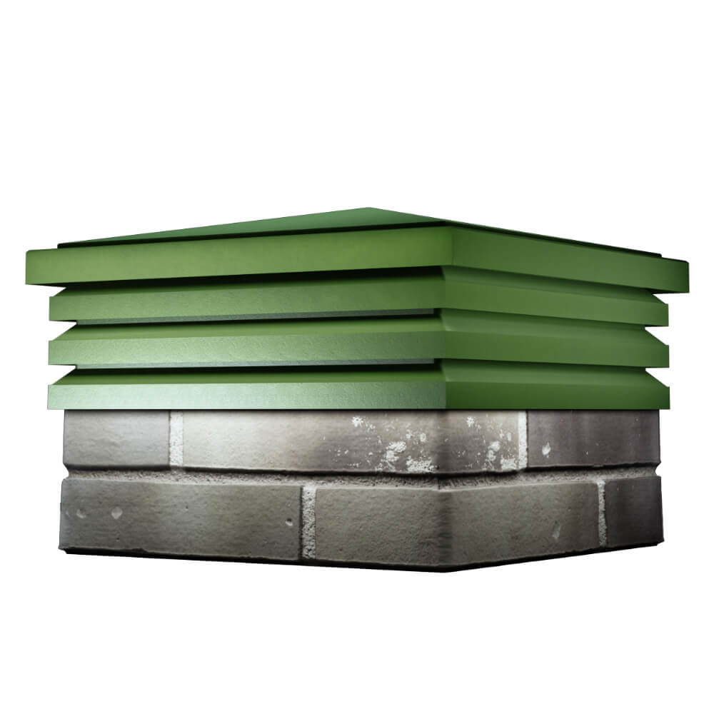 Колпак Zking Бона ХайТек Зеленый на столб 1.5х1.5 кирпича (385х385мм) в Саяногорске фото