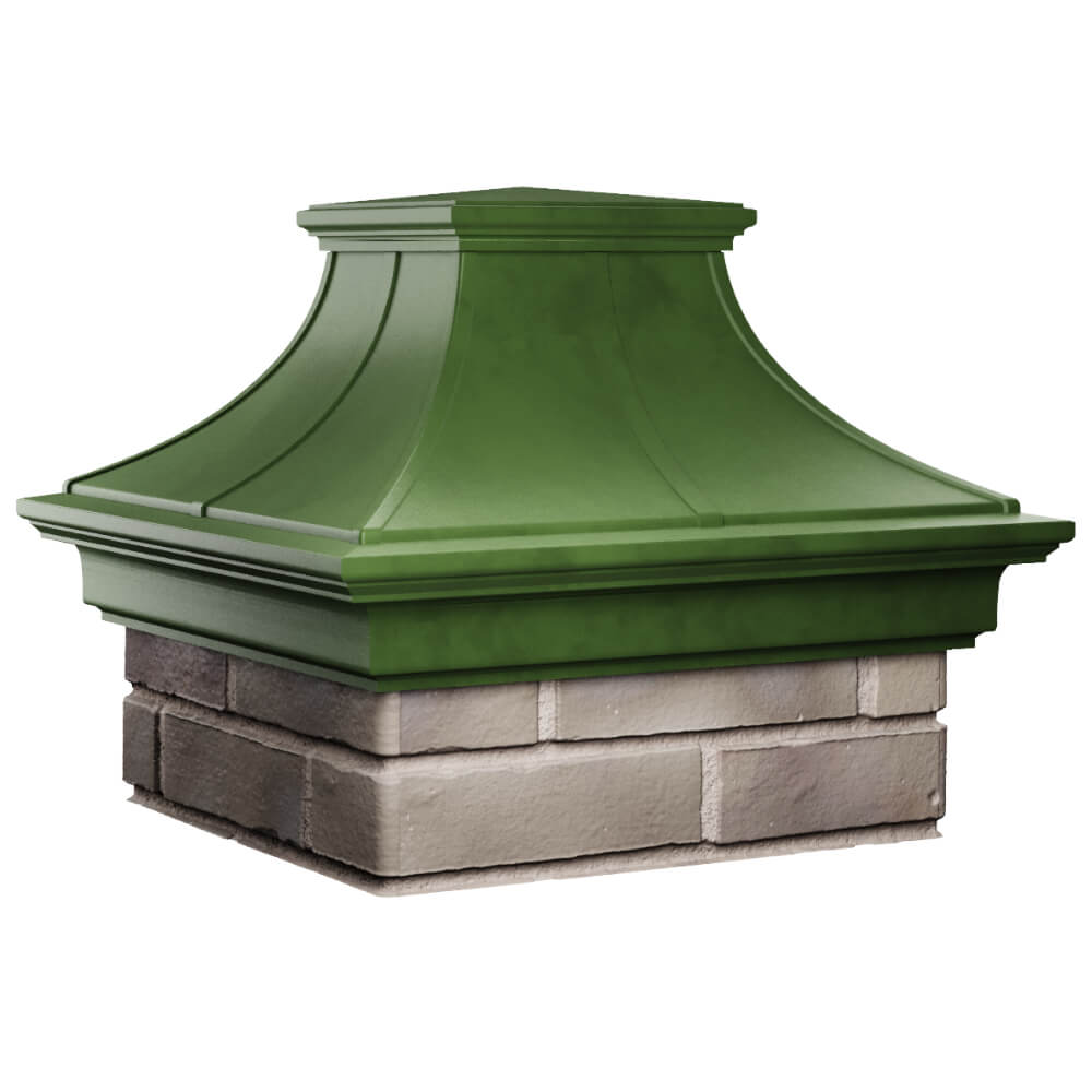Колпак Zking Монблан Премиум Зеленый на столб 1.5х1.5 кирпича (385х385мм) в Саяногорске фото