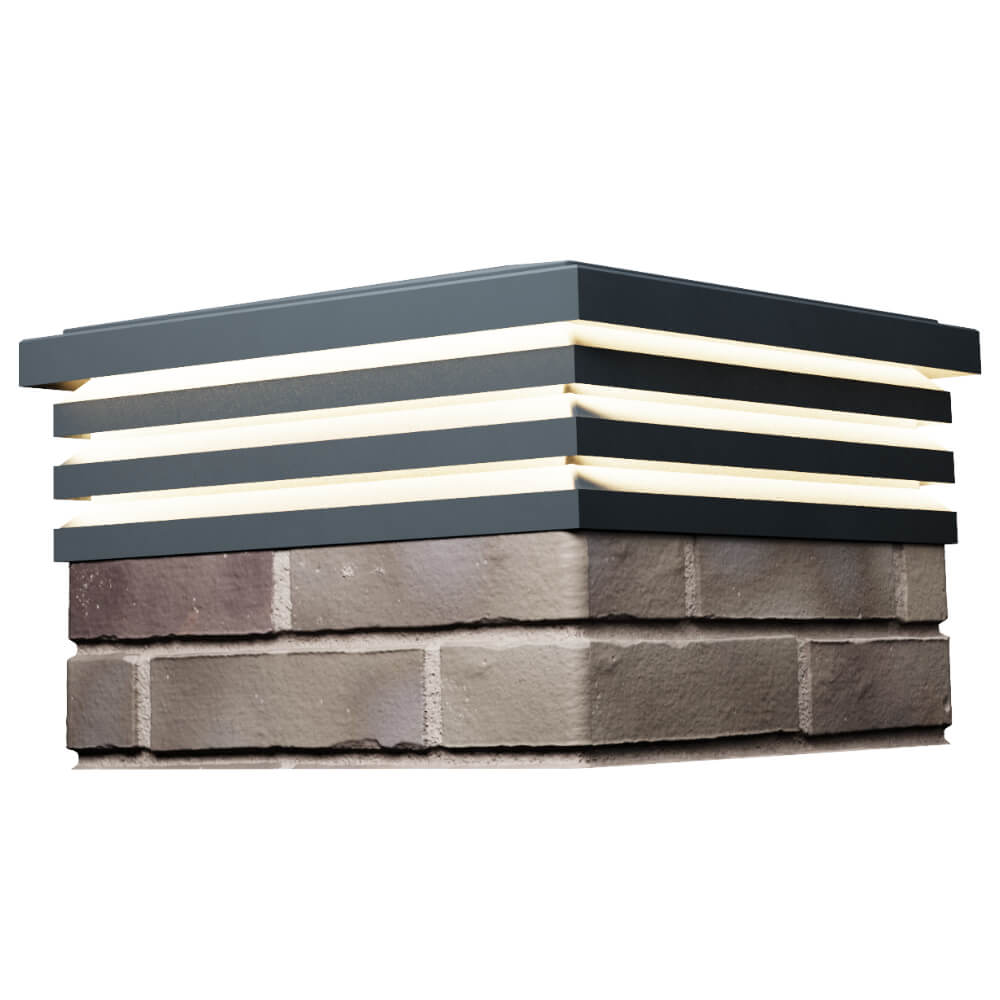 Колпак Zking Бона ХайТек Серый на столб 1.5х1.5 кирпича (385х385мм) с подсветкой в Саяногорске фото