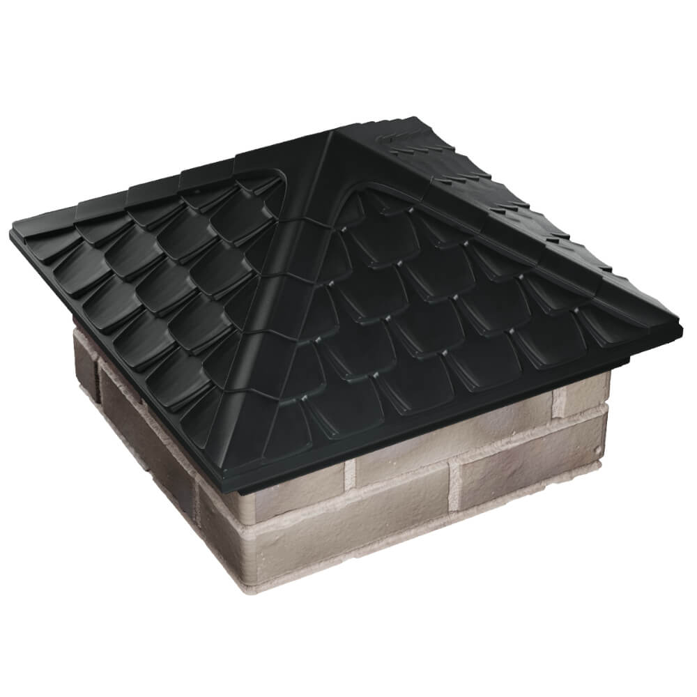 Колпак Zking Эльбрус Черный на столб 1.5х1.5 кирпича (385х385мм) в Саяногорске фото