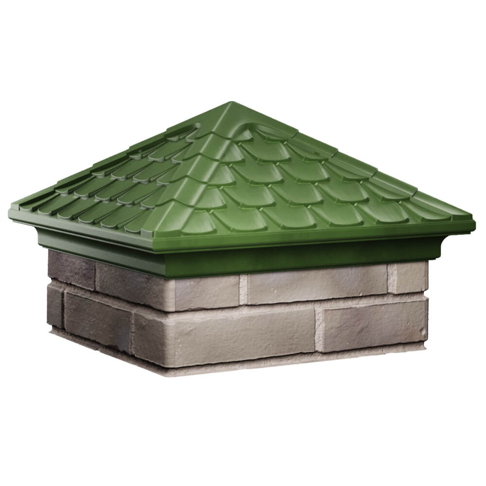 Колпак Zking Эльбрус Зеленый на столб 1.5х1.5 кирпича (385х385мм) в Саяногорске фото