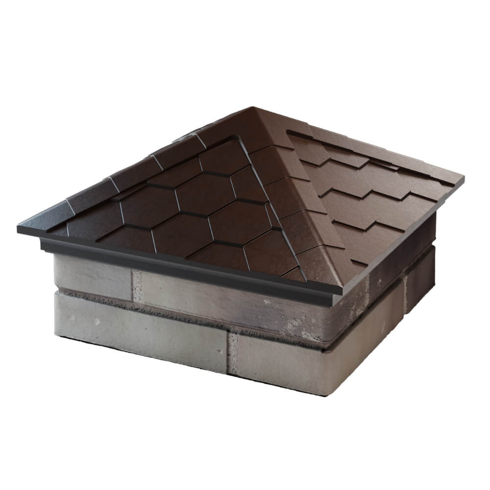 Колпак Zking Эверест Коричневый на столб 1.5х1.5 кирпича (390х390мм) в Саяногорске фото