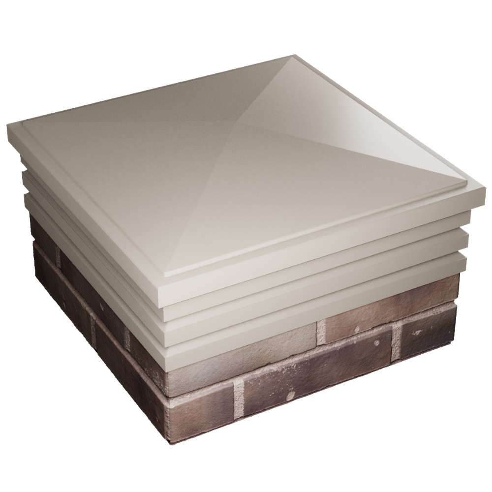 Колпак Zking Бона ХайТек Бежевый на столб 2х2 кирпича (513х513мм) в Саяногорске фото