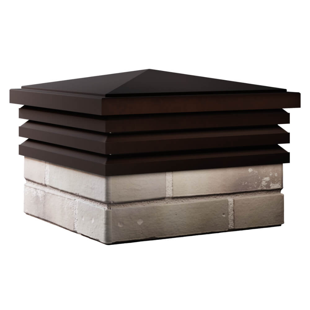 Колпак Zking Бона ХайТек Коричневый на столб 1.5х1.5 кирпича (385х385мм) в Саяногорске фото