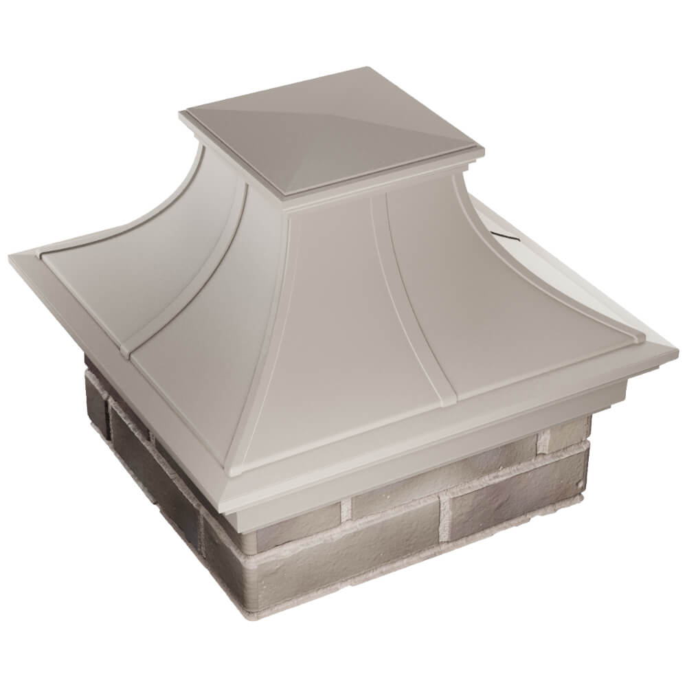 Колпак Zking Монблан Премиум Бежевый на столб 1.5х1.5 кирпича (385х385мм) в Саяногорске фото