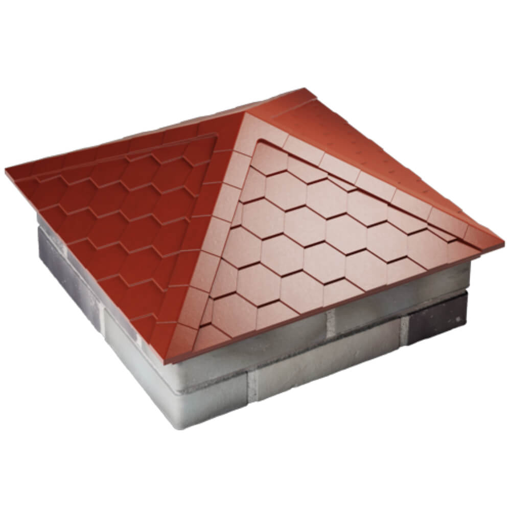 Колпак Zking Эверест Красный на столб 2х2 кирпича (535х535мм) Саяногорск фото